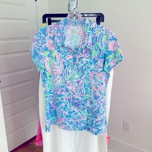Lilly Pulitzer Vibrant Floral Polo Shirt